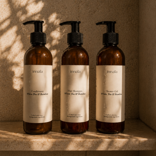 Kit Hair Shampoo + Conditioner + Shower Gel.  White Tea + Bamboo
